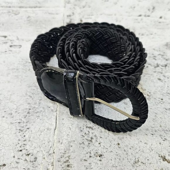 Women Belt Black Braided Waistband Pin Buckle Belt Size 32-36 inches - Picture 7 of 10